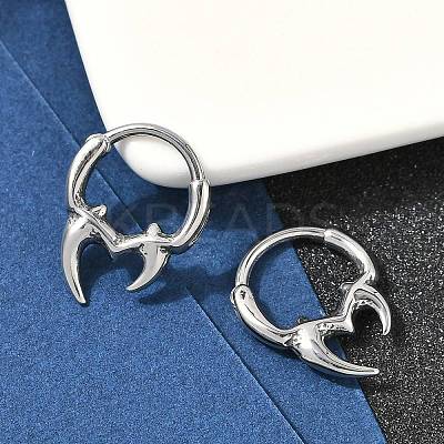 Horn 316 Surgical Stainless Steel Hoop Earrings EJEW-G416-28AS-1