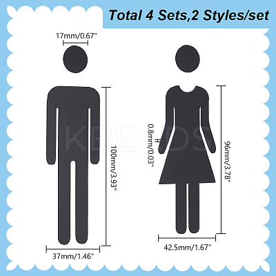 Acrylic TOILET Sign Stickers DIY-WH0569-66A-02-1