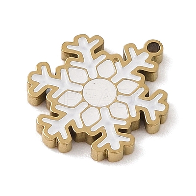 Christmas Theme Ion Plating(IP) 304 Stainless Steel Enamel Charms X1-STAS-Z083-08G-07-1