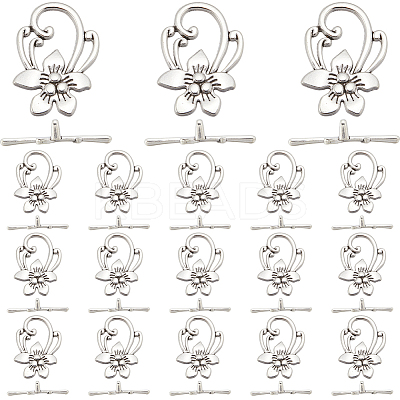 40Pcs Tibetan Style Alloy Toggle Clasps FIND-SP0001-57-1