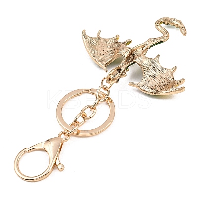 Dragon Alloy Rhinestone Pendant Keychains LS-KEYC-G065-01B-1