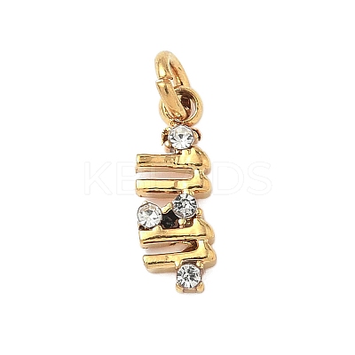 304 Stainless Steel Micro Pave Cubic Zirconia Charms STAS-D364-01G-1
