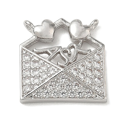 Brass Micro Pave Cubic Zirconia Pendants CU-CBA4231-06-1