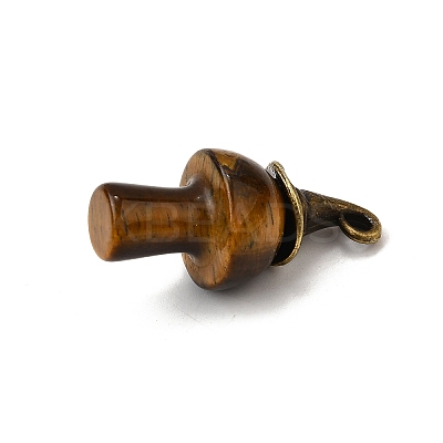 Natural Tiger Eye Mushroom Pendants G-D311-02AB-11-1