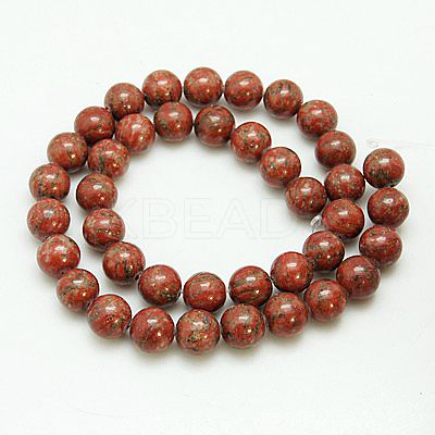 Natural Sesame Jasper/Kiwi Jasper Beads Strands X-G-G149-8mm-2-1