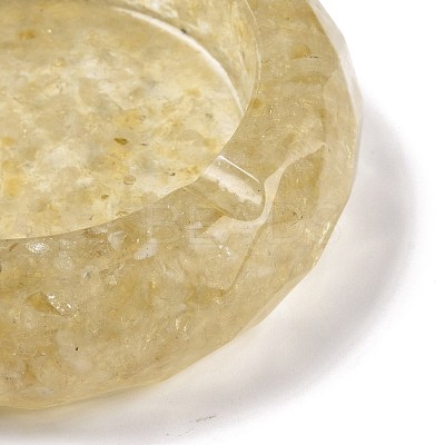 Resin with Natural Citrine Chip Stones Ashtray DJEW-F015-06G-1