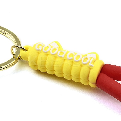 Cat Paw Print PVC Rope Keychains LS-KEYC-B015-03LG-04-1