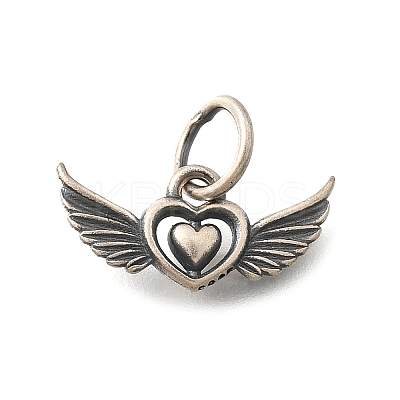 925 Sterling Silver Angel Wings Heart Charms STER-L066-04AS-1