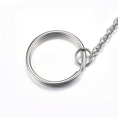 Tarnish Resistant 304 Stainless Steel Split Key Rings STAS-G085-06-1