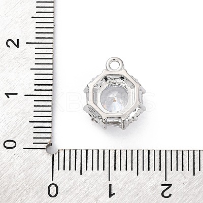 Brass Micro Pave Clear Cubic Zirconia Pendants KK-Z084-09P-03-1
