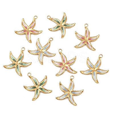 304 Stainless Steel Enamel Pendants Ion Plating(IP) STAS-P424-09G-1