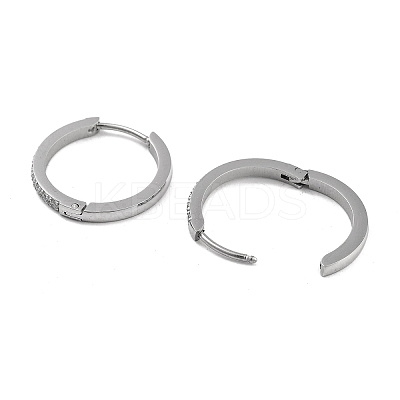 304 Stainless Steel Micro Pave Clear Cubic Zirconia Huggie Hoop Earrings EJEW-C096-01G-P-1