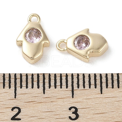 Brass Micro Pave Cubic Zirconia Charms KK-G491-27G-03-1