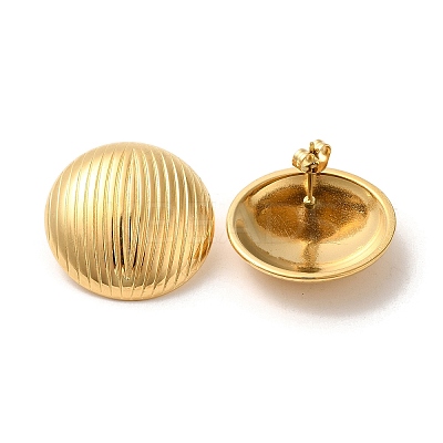 Ion Plating(IP) 304 Stainless Steel Stud Earrings EJEW-D100-04G-1