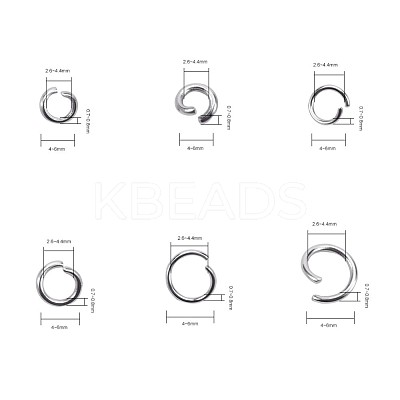 Tarnish Resistant Mixed 304 Stainless Steel Jump Rings STAS-X0014-B-1