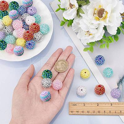 40Pcs 10 Style Resin Rhinestone Beads RESI-SC0002-31-1