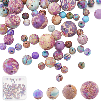 100Pcs 4 Styles Natural Imperial Jasper Beads G-SC0003-07-1
