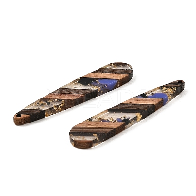 Transparent Resin & Walnut Wood Big Pendants RESI-E050-01A-1