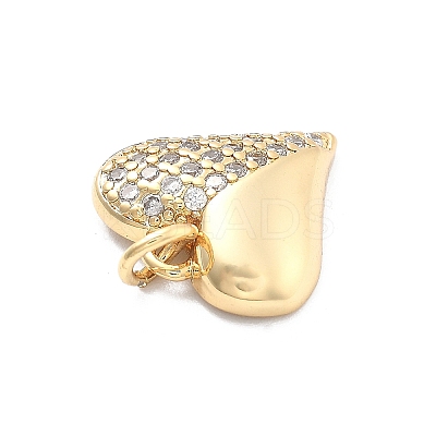 Rack Plating Brass with Cubic Zirconia Pendants KK-Q017-25G-1