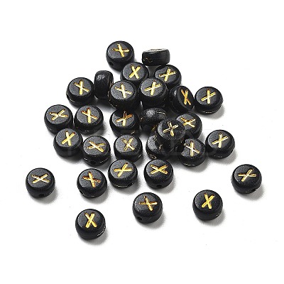 Plating Opaque Acrylic Beads OACR-R005-03X-1