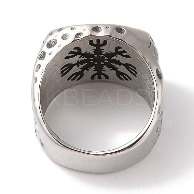 Viking 304 Stainless Steel Valknut Rings RJEW-U005-17E-AS-1