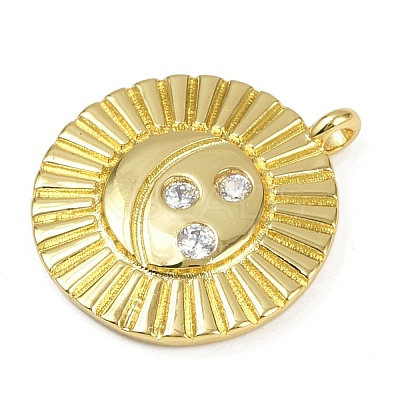 Brass Micro Pave Cubic Zirconia Pendants KK-M322-36G-1