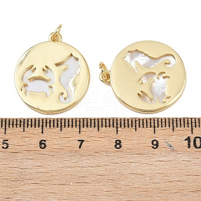 Natural Shell Pendants KK-L251-44G-B-1