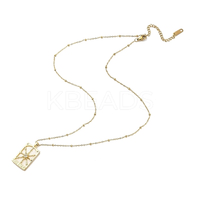 Brass Cubic Zirconia Pendant Necklaces NJEW-H051-01G-02-1