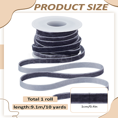 10Yards Single Face Velvet Ribbon SRIB-LP0001-02C-1