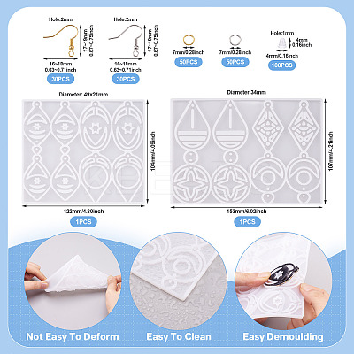2Pcs Geometry Silicone Pendant Molds DIY-TA0010-04-1