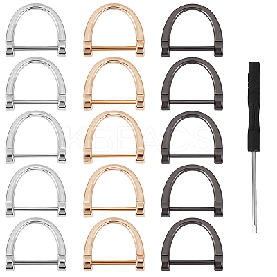 33Pcs 3 Colors Alloy D Rings Suspension Clasps FIND-DR0001-83-1