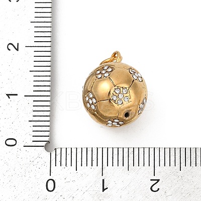 304 Stainless Steel Micro Pave Cubic Zirconia Pendants STAS-D305-02G-B-1