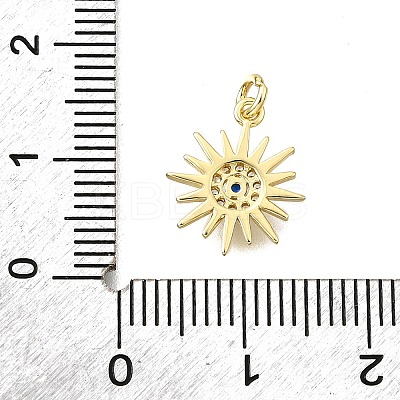 Brass Micro Pave Cubic Zirconia Charms KK-V011-56G-1