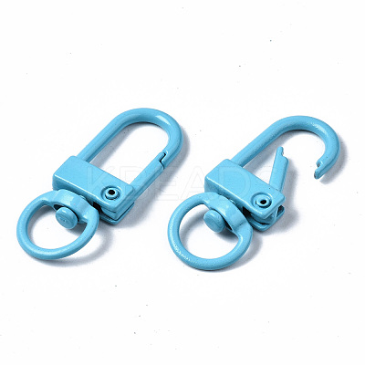 Spray Painted Eco-Friendly Alloy Swivel Snap Hooks Clasps PALLOY-T080-02-NR-1