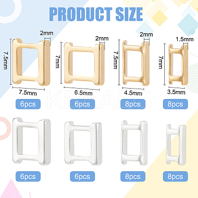 56Pcs 8 Styles Eco-Friendly Brass Watch Band Clasps KK-BC0009-75-1