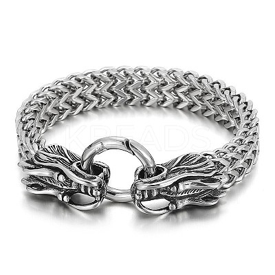 Dragon Viking 304 Stainless Steel Wheat Chain Bracelets for Men FS-WGC8E20-05-1