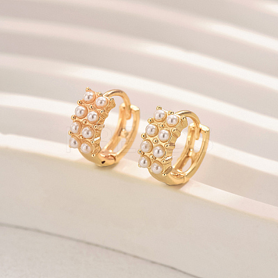 Imitation Pearl Hoop Earrings for Women WF4353-1