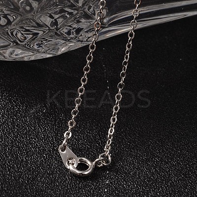 Teardrop AB Color Plated Electroplate Glass Pendant Necklaces NJEW-JN01492-1