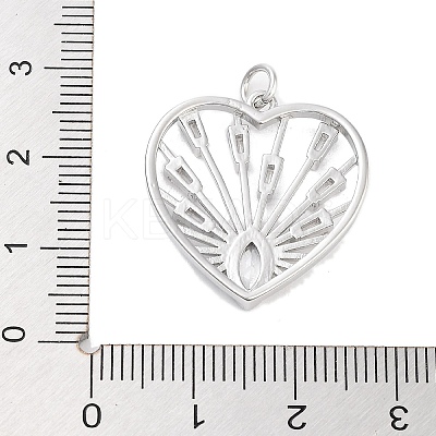 Rack Plating Brass Clear Cubic Zirconia Pendants KK-M293-15P-1