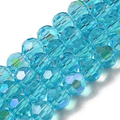 Electroplate Transparent Glass Beads Strands LS-EGLA-A035-T8mm-L08-1