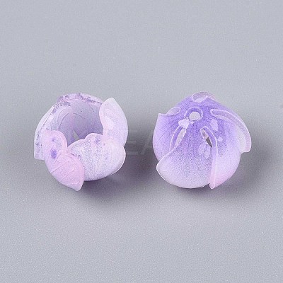 Flower Acrylic Bead Caps SACR-T017-49F-1