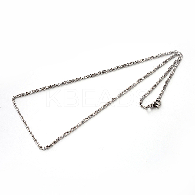 Tarnish Resistant 304 Stainless Steel Rope Chain Necklaces STAS-M174-011P-C-1