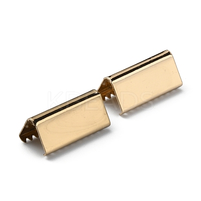 Brass Ribbon Crimp Ends KK-WH0046-34B-LG-1