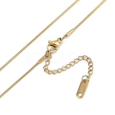 PVD Vacuum Plating 304 Stainless Steel Cubic Zirconia Heart Pendant Round Snake Chain Necklaces for Women NJEW-Z044-08G-1