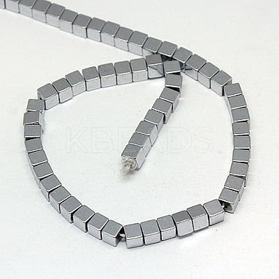 Electroplate Non-magnetic Synthetic Hematite Beads Strands G-J170A-3x3mm-M-1