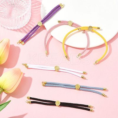 6Pcs 6 Colors Nylon Cords Bracelet Makings Fit for Connector Charms AJEW-FS0001-39-1