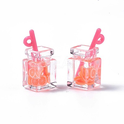 Imitation Drink Resin Pendants CRES-S359-32I-1