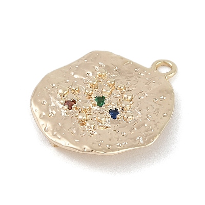 Brass Micro Pave Cubic Zirconia Pendants KK-Z075-14G-1