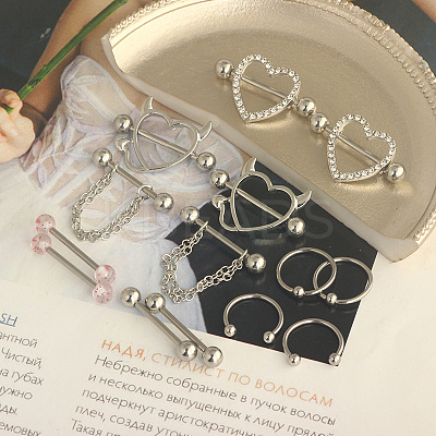 316L Surgical Stainless Steel Nipple Rings Set WGB1007-01-1