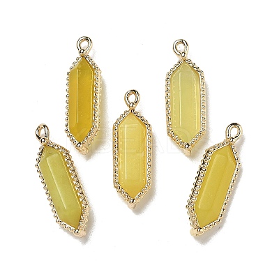 Natural Korean Jade Faceted Double Terminal Pointed Pendants G-G181-05G-03-1